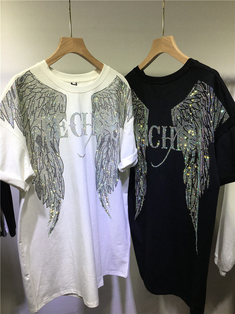 L-4XL Oversize Rhinestone Ange - مراجعة Streetwear Clothing Brands وسعره