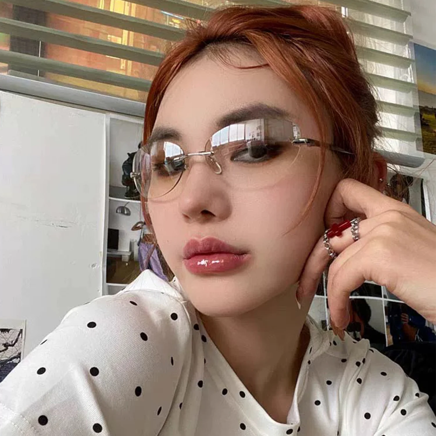Trendy Frameless Sunglasses Wo - مراجعة Streetwear Brand Y2K وسعره