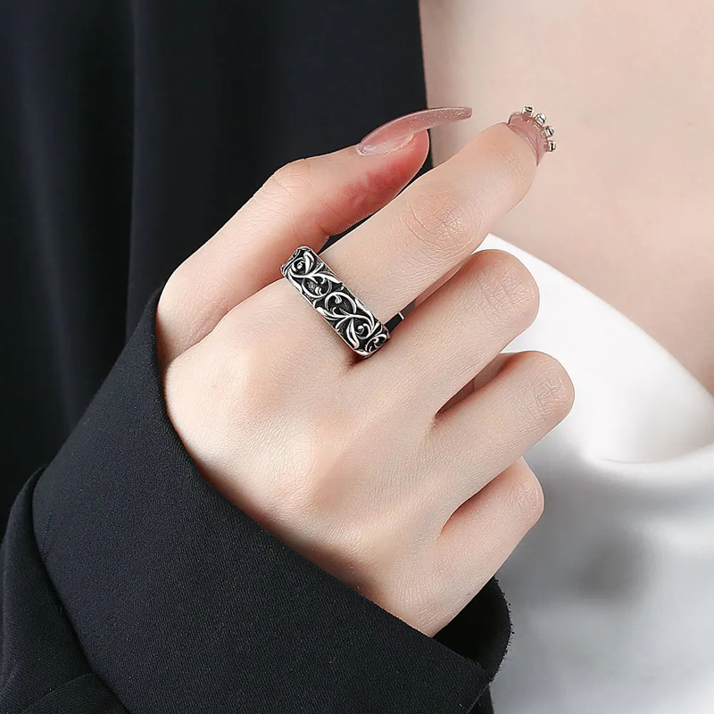 Retro Eternal Vine Rings Silve - مراجعة Chrome Hearts Ring وسعره