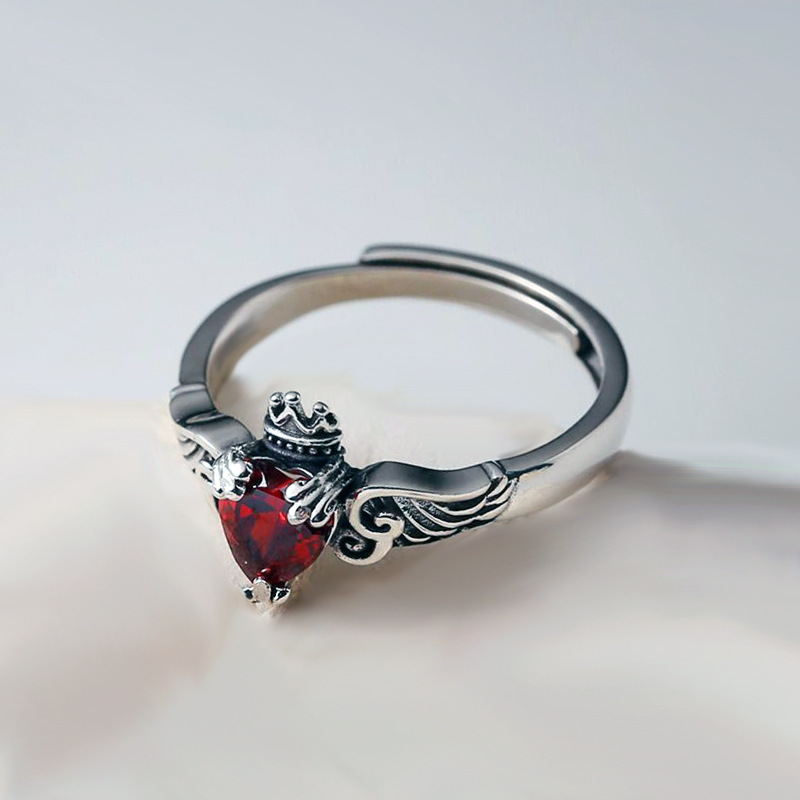 925 Sterling Silver Heart Red  - مراجعة Chrome Hearts Ring وسعره